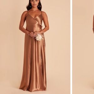 Birdy Grey Satin Rust Bridesmaid Dress Style Cindy